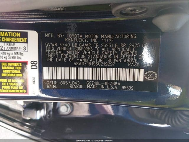 2025 LEXUS ES 350 9