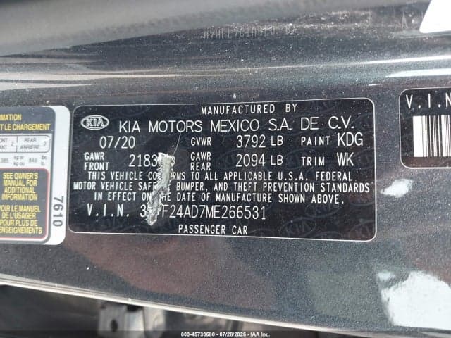 2021 KIA FORTE LXS 9