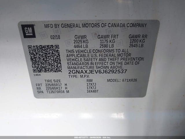 2018 CHEVROLET EQUINOX LT 9
