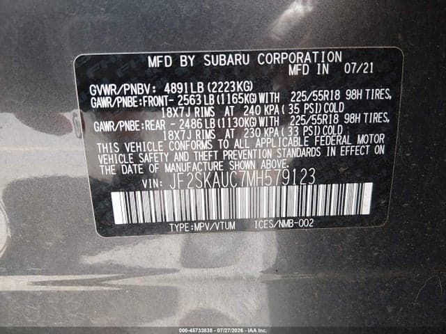 2021 SUBARU FORESTER LIMITED 9
