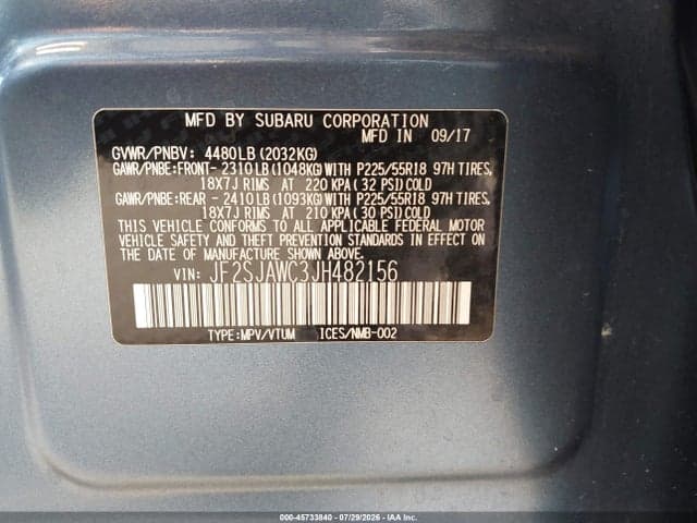 2018 SUBARU FORESTER 2.5I TOURING 9