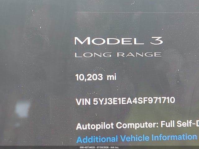 2025 TESLA MODEL 3 LONG RANGE REAR-WHEEL DRIVE/STANDARD REAR-WHEEL DRIVE 15