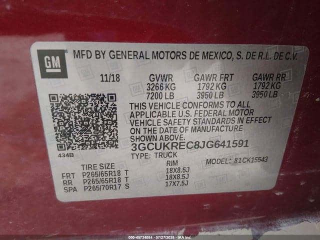 2018 CHEVROLET SILVERADO 1500 2LT 9