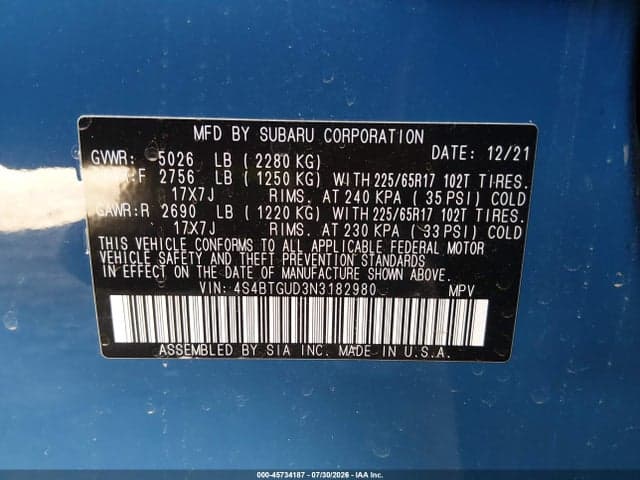 2022 SUBARU OUTBACK WILDERNESS 9