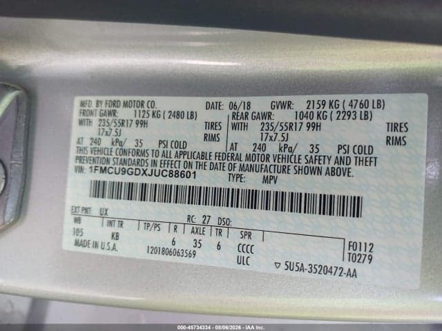 2018 FORD ESCAPE 9