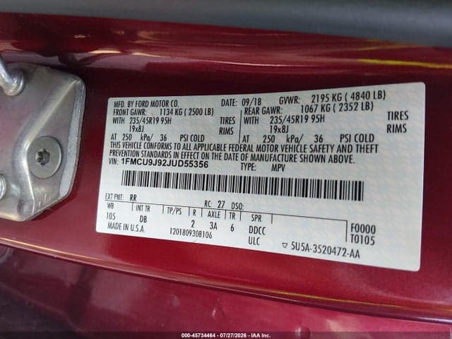 2018 FORD ESCAPE TITANIUM 9
