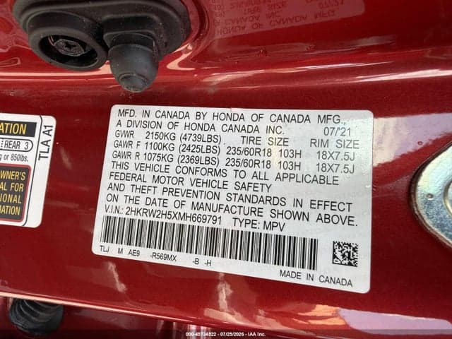 2021 HONDA CR-V AWD EX 9