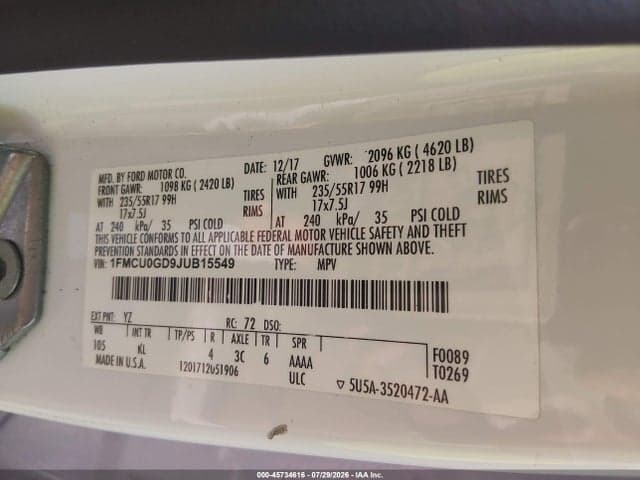 2018 FORD ESCAPE SE 9