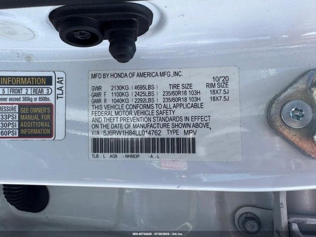 2020 HONDA CR-V 2WD EX-L 9