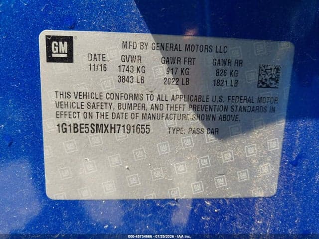 2017 CHEVROLET CRUZE LT AUTO 9