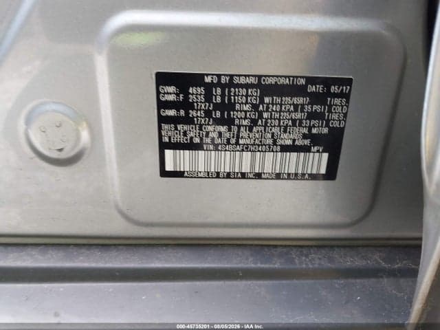 2017 SUBARU OUTBACK 2.5I PREMIUM 9