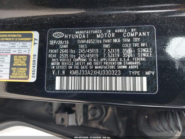 2017 HYUNDAI TUCSON LIMITED 9