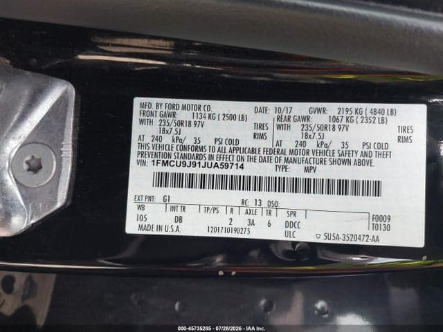 2018 FORD ESCAPE TITANIUM 9