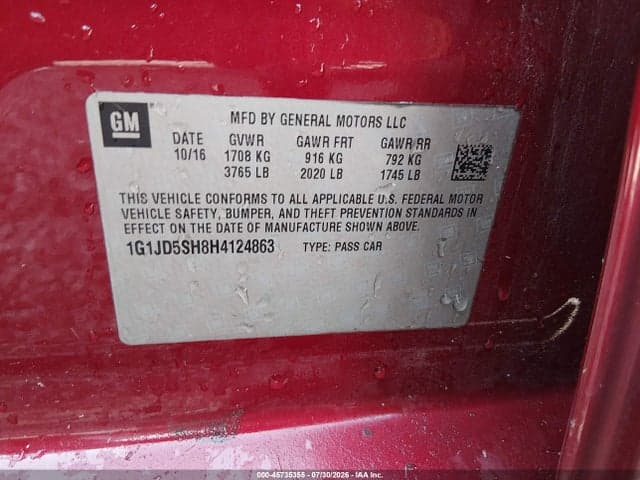 2017 CHEVROLET SONIC LT AUTO 9