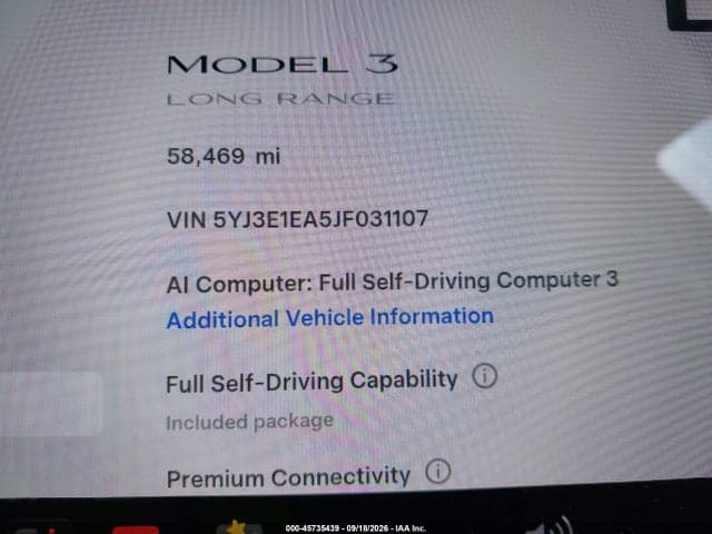 2018 TESLA MODEL 3 LONG RANGE/MID RANGE 15
