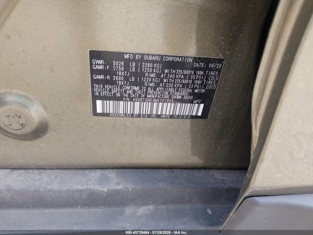 2021 SUBARU OUTBACK LIMITED XT 9