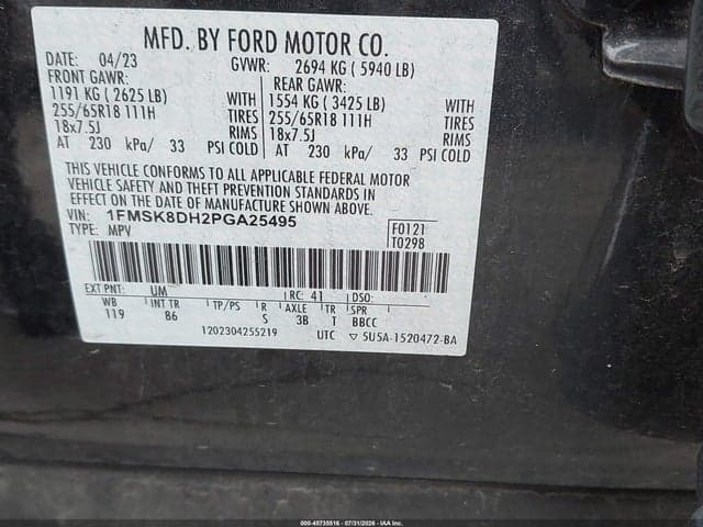 2023 FORD EXPLORER XLT 9