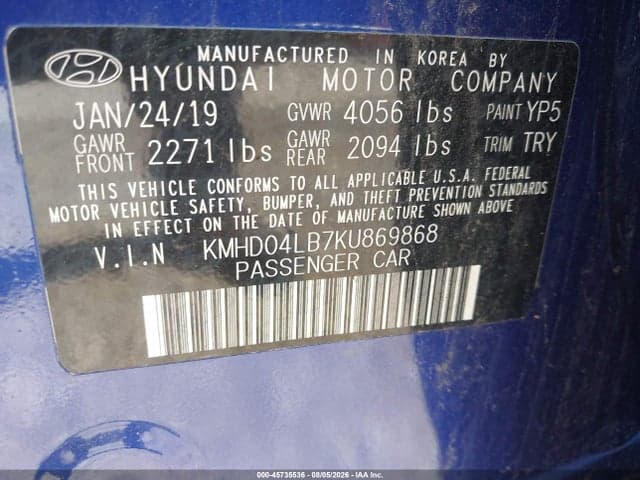 2019 HYUNDAI ELANTRA SPORT 5