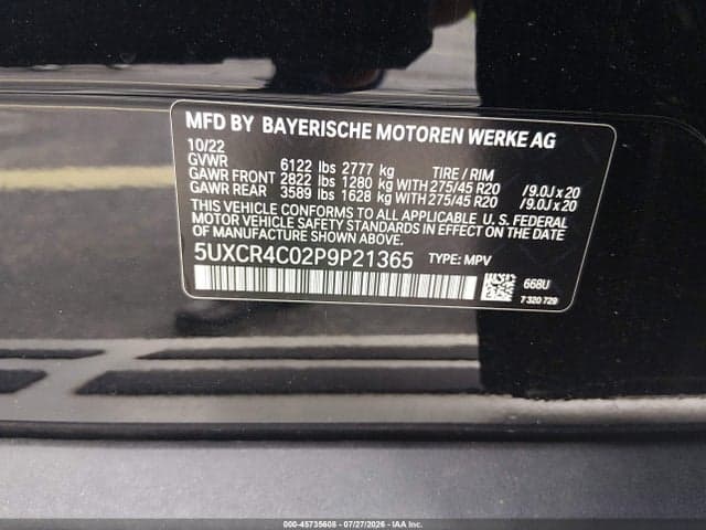 2023 BMW X5 SDRIVE40I 9