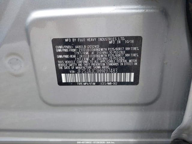 2017 SUBARU FORESTER 2.5I LIMITED 9