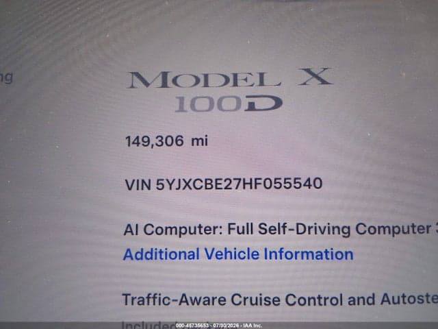 2017 TESLA MODEL X 100D/75D/90D 14