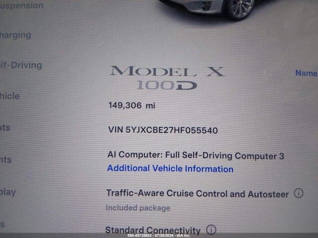 2017 TESLA MODEL X 100D/75D/90D 7