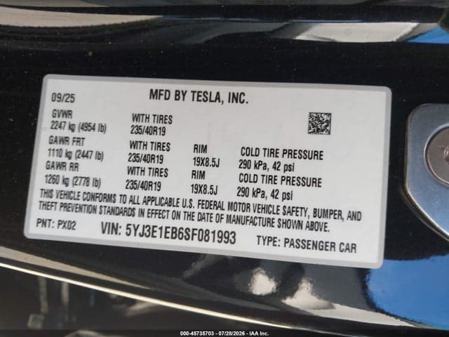 2025 TESLA MODEL 3 LONG RANGE ALL-WHEEL DRIVE 9