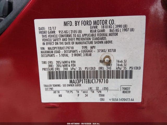 2018 FORD ECOSPORT SE 9