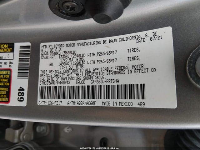 2021 TOYOTA TACOMA TRD SPORT 9