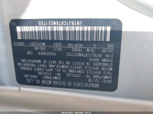 2019 NISSAN ROGUE SPORT S 9