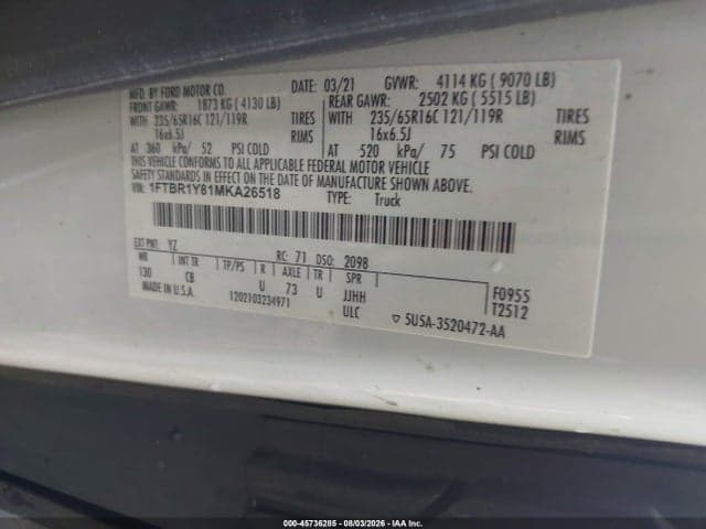 2021 FORD TRANSIT-250 9