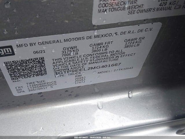 2021 GMC SIERRA 1500 4WD SHORT BOX AT4 9