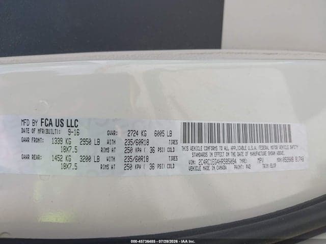 2017 CHRYSLER PACIFICA TOURING-L PLUS 9