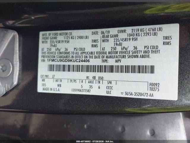 2019 FORD ESCAPE SE 9