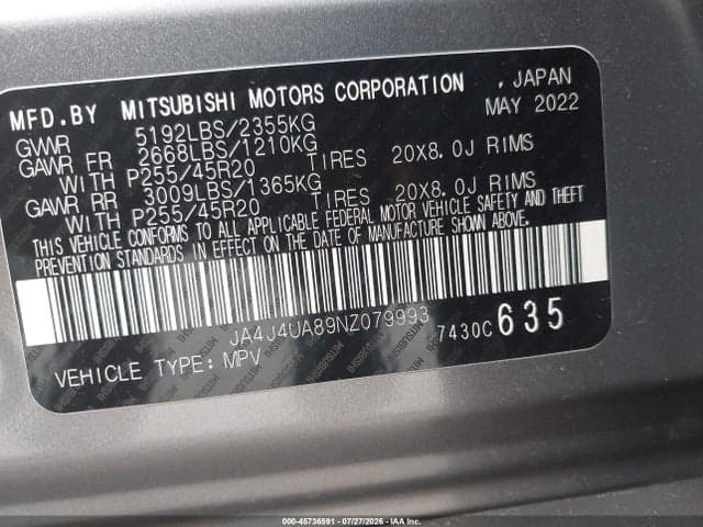 2022 MITSUBISHI OUTLANDER BLACK EDITION S-AWC/SE 2.5 S-AWC/SE LAUNCH EDITION S-AWC 9