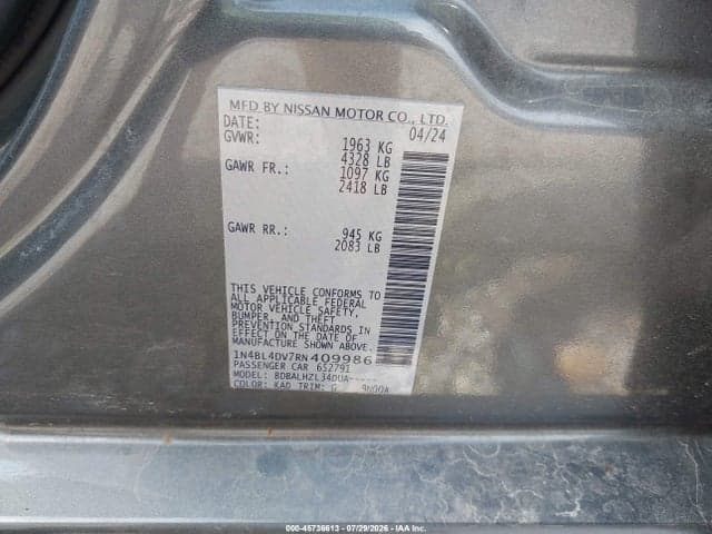 2024 NISSAN ALTIMA SV 9