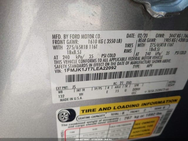 2020 FORD EXPEDITION XLT MAX 9