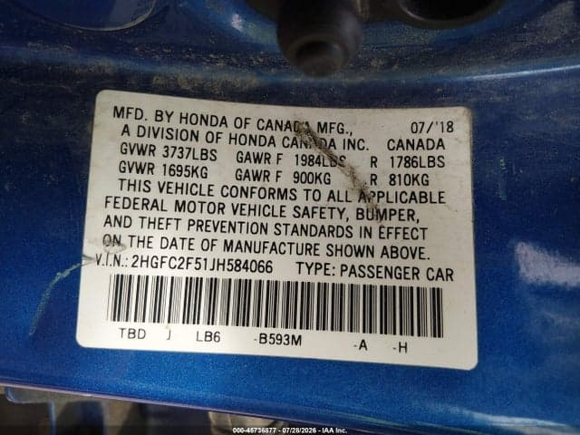 2018 HONDA CIVIC LX 9