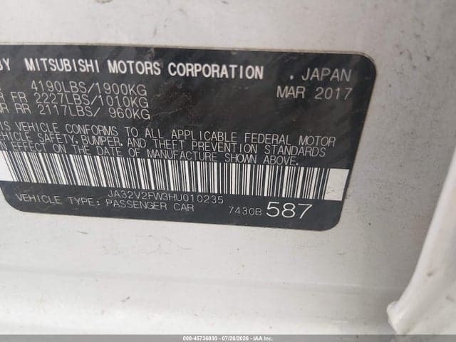 2017 MITSUBISHI LANCER SEL 9