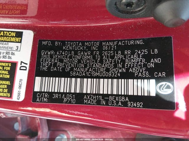 2021 LEXUS ES 300H 9