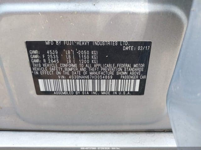 2017 SUBARU LEGACY 2.5I LIMITED 9