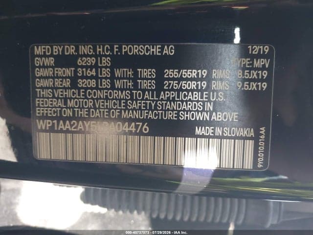 2020 PORSCHE CAYENNE 9
