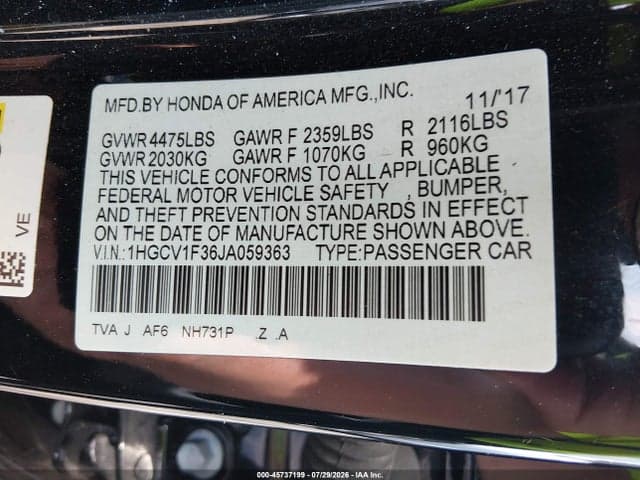 2018 HONDA ACCORD SPORT 9