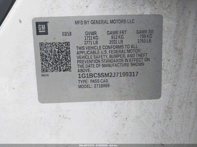 2018 CHEVROLET CRUZE LS AUTO 9
