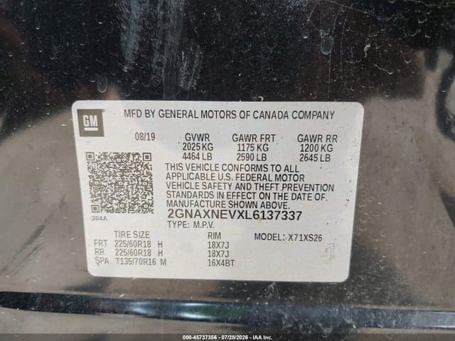 2020 CHEVROLET EQUINOX FWD PREMIER 1.5L TURBO 9