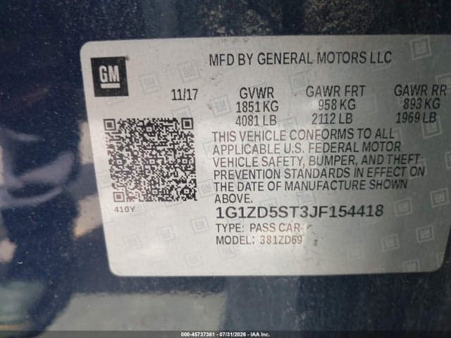 2018 CHEVROLET MALIBU LT 9