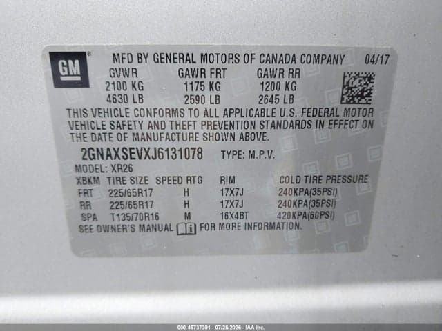 2018 CHEVROLET EQUINOX LT 9
