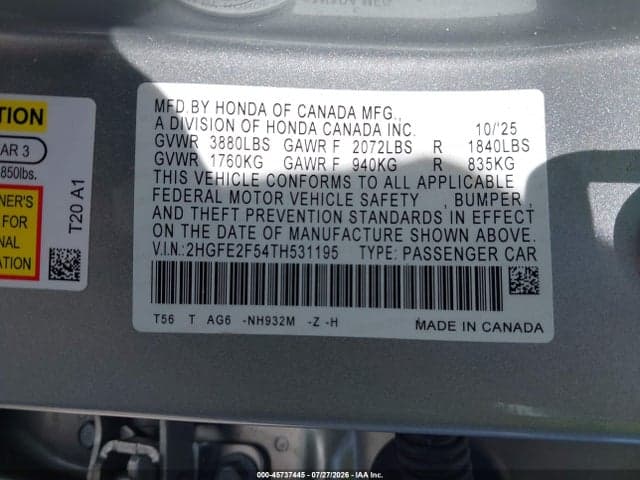 2026 HONDA CIVIC SPORT 9