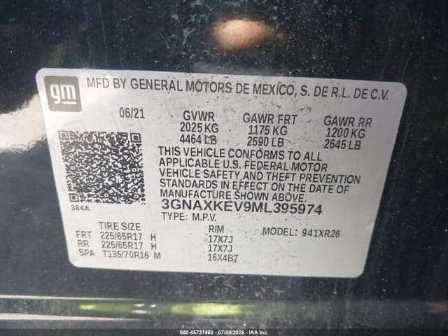 2021 CHEVROLET EQUINOX FWD LT 9