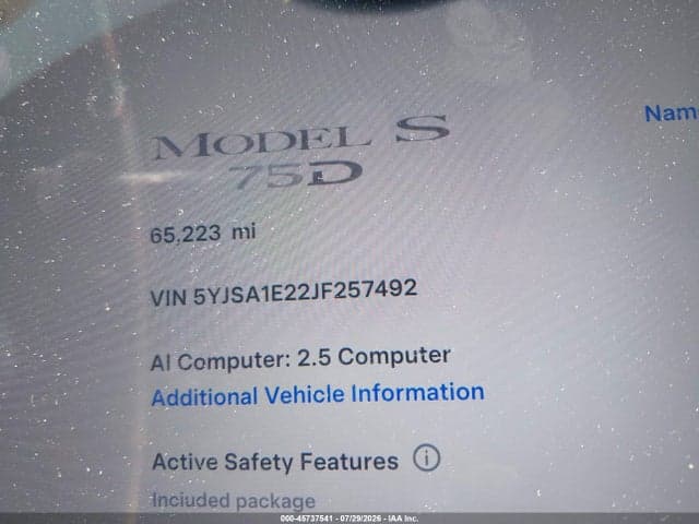 2018 TESLA MODEL S 100D/75D/P100D 7